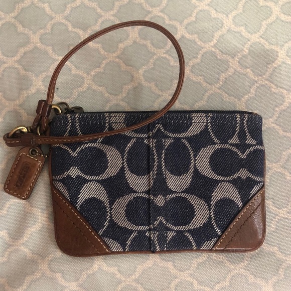 Coach Denim Wristlet - Picture 1 of 3